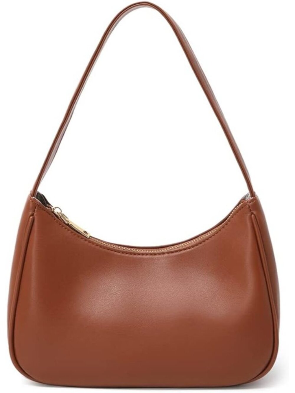Women Brown Shoulder Tote Bag Cute Hobo Mini Clutch Zipper Bag